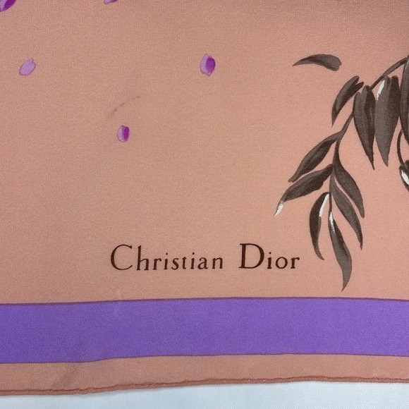 Christian Dior silk scarf - floral design vintage - authenticity certificate - Picture 2 of 6